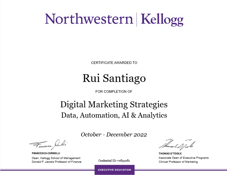 Kellogg Digital Marketing Certificate